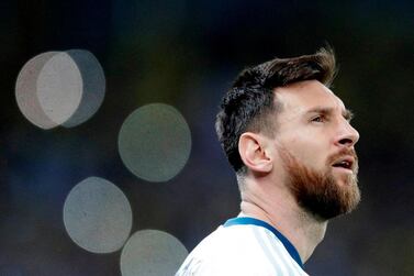 Argentina's Lionel Messi looks up at the clock at the Mineirao stadium as time ticks away with Brazil leading 2-0 in Bolo Horizonte. Brazil won the match to advance to the final of the 2019 Copa America. Reuters