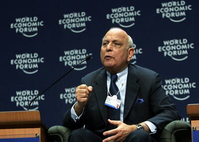 Nemir Kirdar, the Turkish-Iraqi founder and CEO of the private equity firm Investcorp, above at the closing session of the World Economic Forum in Sharm El-Sheikh in 2006, was an inspiration to Kutay. AP Photo/Nasser Nasser
