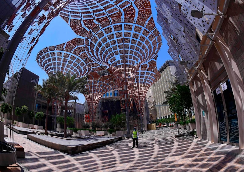 A view of the under-construction Dubai Expo 2020 site on June 14, 2020. AFP