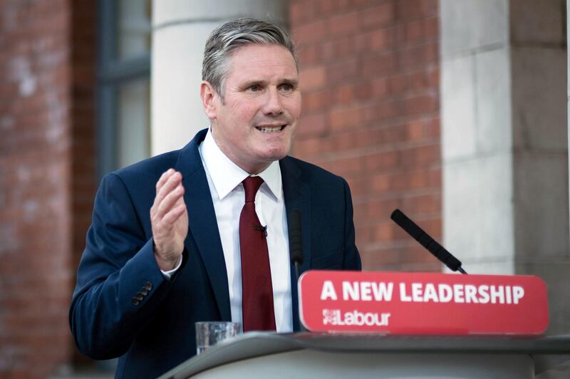 Labour Party leader Keir Starmer delivers his keynote speech during the party's online conference from the Danum Gallery, Library and Museum in Doncaster, Britain September 22, 2020. Stefan Rousseau/Pool via REUTERS