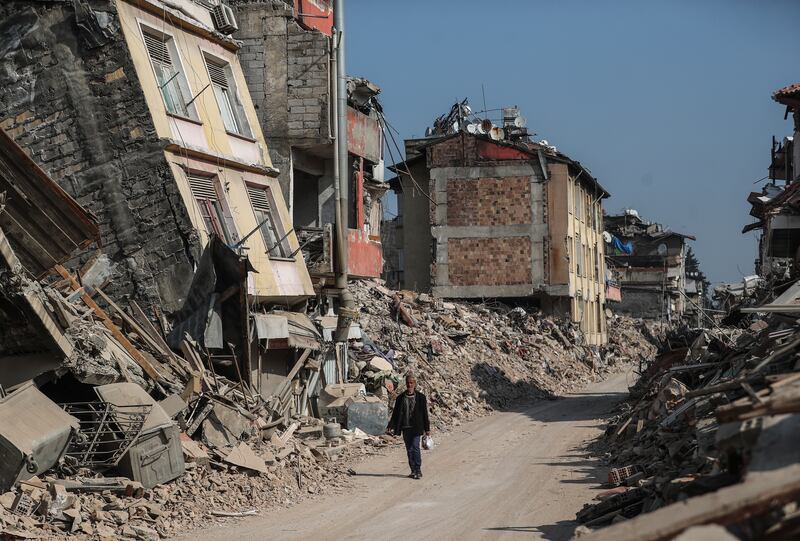 Thousands of buildings collapsed in the earthquakes that struck southern Turkey. EPA