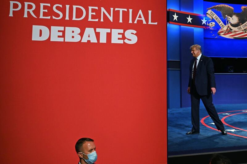 US President Donald Trump leaves after the first presidential debate at the Case Western Reserve University and Cleveland Clinic in Cleveland, Ohio. AFP