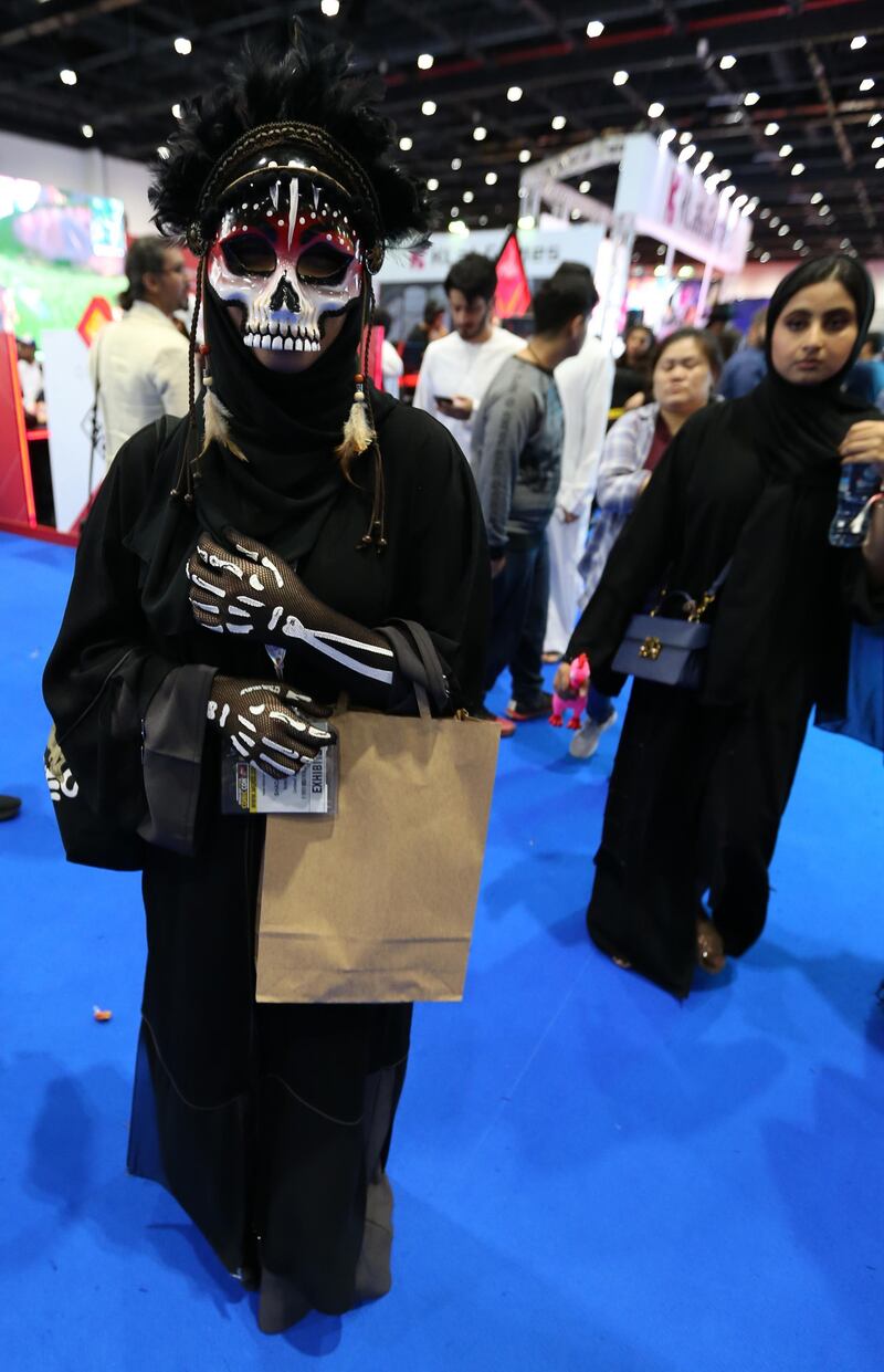 A guest in costume attends the Middle East Film and Comic Con. EPA