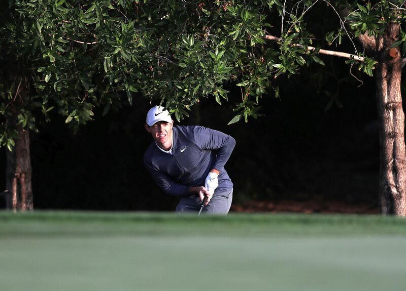 Abu Dhabi, United Arab Emirates - January 18th, 2018: Golfer Rory McIlroy in action at the Abu Dhabi HSBC Championship. Thursday, January 18th, 2018 at Abu Dhabi Golf Club, Abu Dhabi. Chris Whiteoak / The National