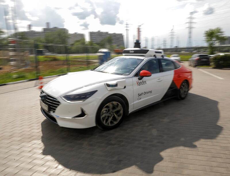 A view shows a Hyundai Sonata automobile during an event, organized by Yandex company to present the new generation of its self-driving car developed in cooperation with Hyundai, in Moscow, Russia May 27, 2020. Picture taken May 27, 2020. REUTERS/Shamil Zhumatov