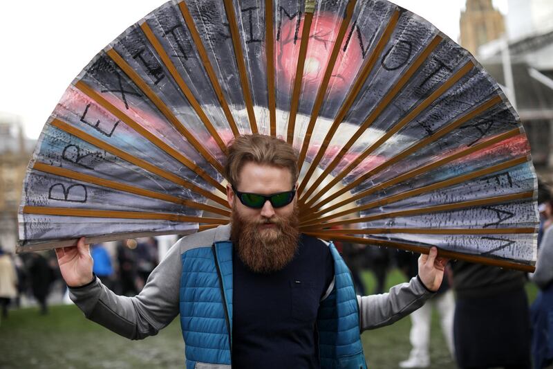 A protester takes part in the Put It To The People March. Getty Images