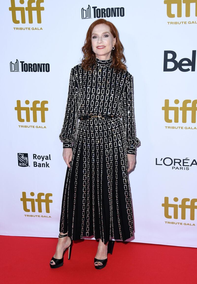 Isabelle Huppert attends the Tiff Tribute Gala during the 2019 Toronto International Film Festival on September 9, 2019. AFP