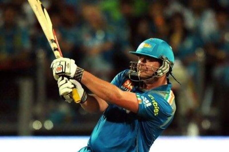 Jesse Ryder batted through the innings to spearhead the Pune Warriors chase last night. Indranil Mukherjee / AFP