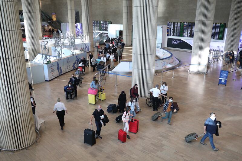 Ben Gurion International Airport near Tel Aviv. The Israeli government approved a 14-day ban on foreign arrivals over concerns about Omicron. EPA