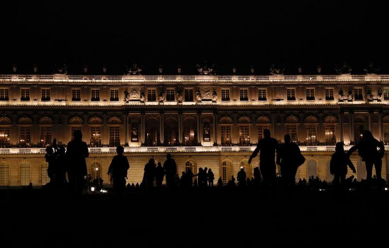 Visitors arrive for the Night Fountains show in the grounds of the Palace of Versailles. AFP