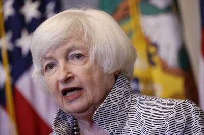 US Treasury Secretary Janet Yellen speaks during a news conference in Washington. Bloomberg