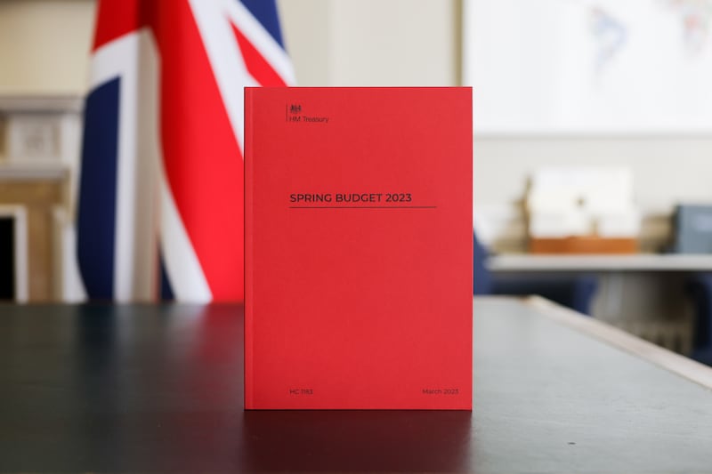 The spring budget 2023 book. Photo: HM Treasury