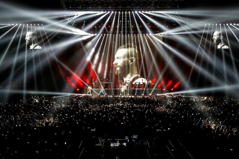 MAROON 5 LIVE ON STAGE RED PILL BLUES TOUR at Dubai's Coca-Cola Arena. courtesy: Coca-Cola Arena.