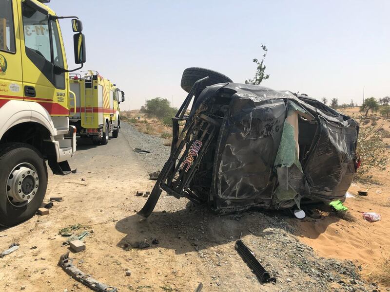 Three were injured in a collision in Umm Al Quwain. UAQ Civil Defence