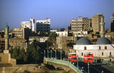 A view of a bridge over the Tigris River in central Baghdad, circa 1978. Getty Images