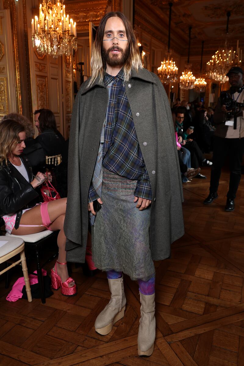 Jared Leto attends the Vivienne Westwood show. Getty Images