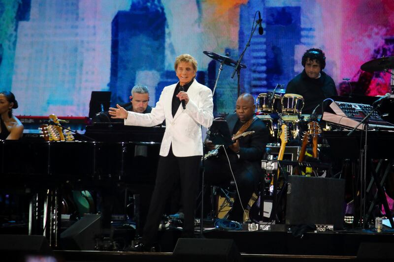Barry Manilow on stage. AP