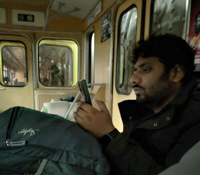 Arpit Katiyar, a 22-year-old medical student from India, takes refuge at a metro station during shelling in the Ukrainian city of Kharkiv. 