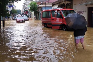 The Greek city of Karditsa has been flooded by the wrathful passage of storm 'Ianos'. EPA 