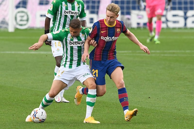 Frenkie De Jong – 6. Looked a threat in the Real Betis half and offered Barca plenty of options when going forward, but still failed to protect his defence at the other end.  AFP