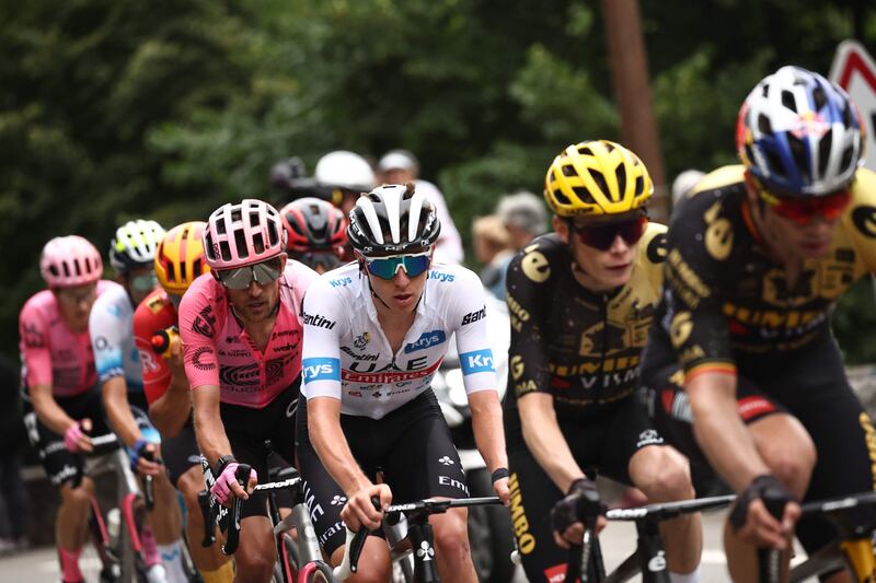 Tadej Pogacar produced a stunning effort to win the sixth stage of the Tour de France. AFP