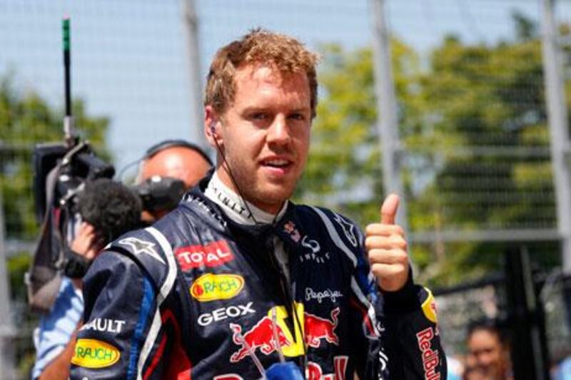 A thumbs up from Sebastian Vettel