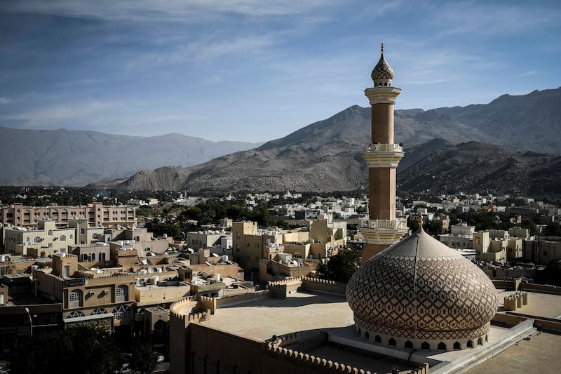 The Nizwa mosque is seen from the Nizwa fort before the first stage of the 2018 cycling Tour of Oman from Nizwa to the Sultan Qaboos University in Muscat on February 13, 2018. (Photo by Philippe LOPEZ / AFP)