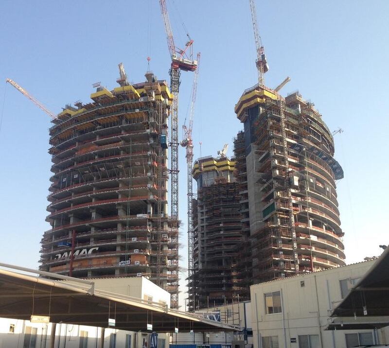 The construction of Damac Towers has reached the 16th floor. Courtesy Damac