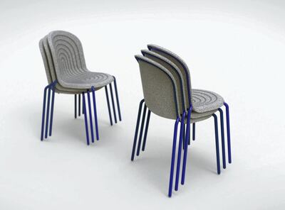 Chairs made from hemp, casein and lime