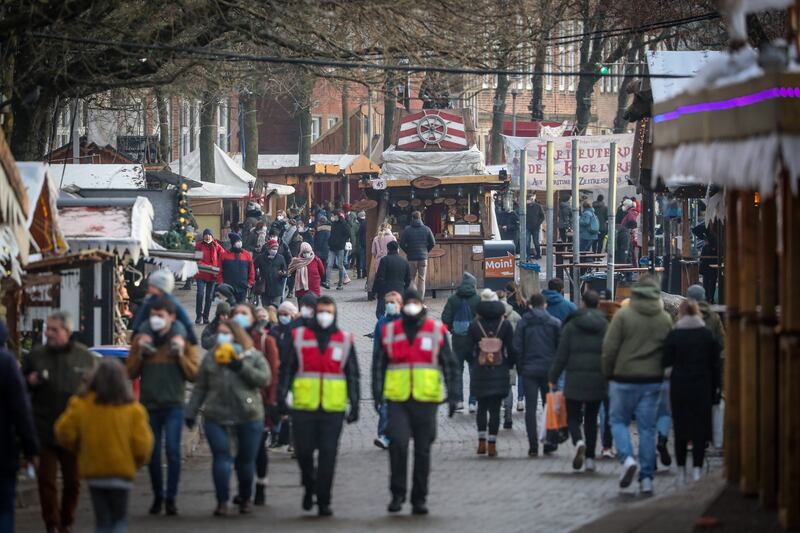 The Schlachtezauber Christmas market in Bremen, northern Germany, on December 22. EPA