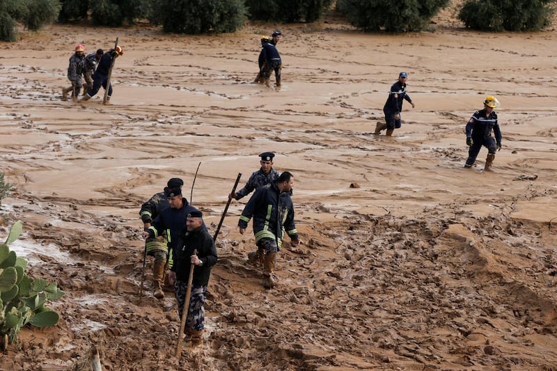 Civil defence members continue their search. Reuters