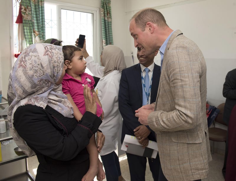 Prince William, Duke of Cambridge meets members of the community as he visits to Jalazone Refugee Camp, located north of Ramallah, during his official tour of Jordan, Israel and the Occupied Palestinian Territories in Ramallah, West Bank.  Arthur Edwards / Getty Images