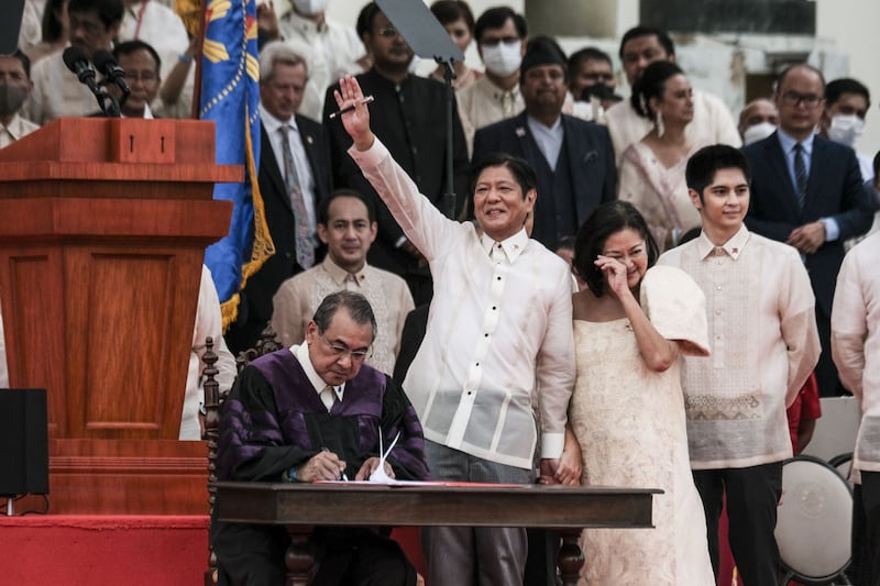 Ferdinand 'BongBong' Marcos, the Philippines' president, during the swearing-in ceremony at the Old Legislative Building in Manila. Bloomberg