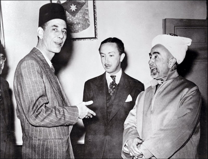 King Abdullah (r) of Transjordan (later Jordan), Commandant of the Allied Arab forces, talks 13 May 1948 in Amman with Abed al-Rahman Azzam (l), the secretary general of the Arab League and Abd al-Elah Ibn Ali, the Prince Regent of Iraq, the day before the beginning of the first Arab-Israeli War. On November 29, 1947, the United Nations' General Assembly voted resolution 181 on the partition of Palestine in two states, one Jewish and one Arab. Jerusalem was to remain under international control. The State of Israel was proclamed on 14 May 1948 by the Jewish National Council and was recognized by the United States and the Soviet Union 15 and 17 May the same year. Arab States of Lebanon, Syria, Jordan, Egypt and Iraq crossed the borders from north, east and south with their regular armies 15 May 1948. Agreements signed in 1949 between Israel and the Arab States ended the 1948 Arab-Israeli War, and established the armistice lines between Israel and the West Bank, also known as the Green Line, until the 1967 Six-Day War.King Abdullah, son of Cherif Hussein el-Hachemi, was assassinated by a Palestinian refugee in Amman 20 July 1951. (Photo by AFP)