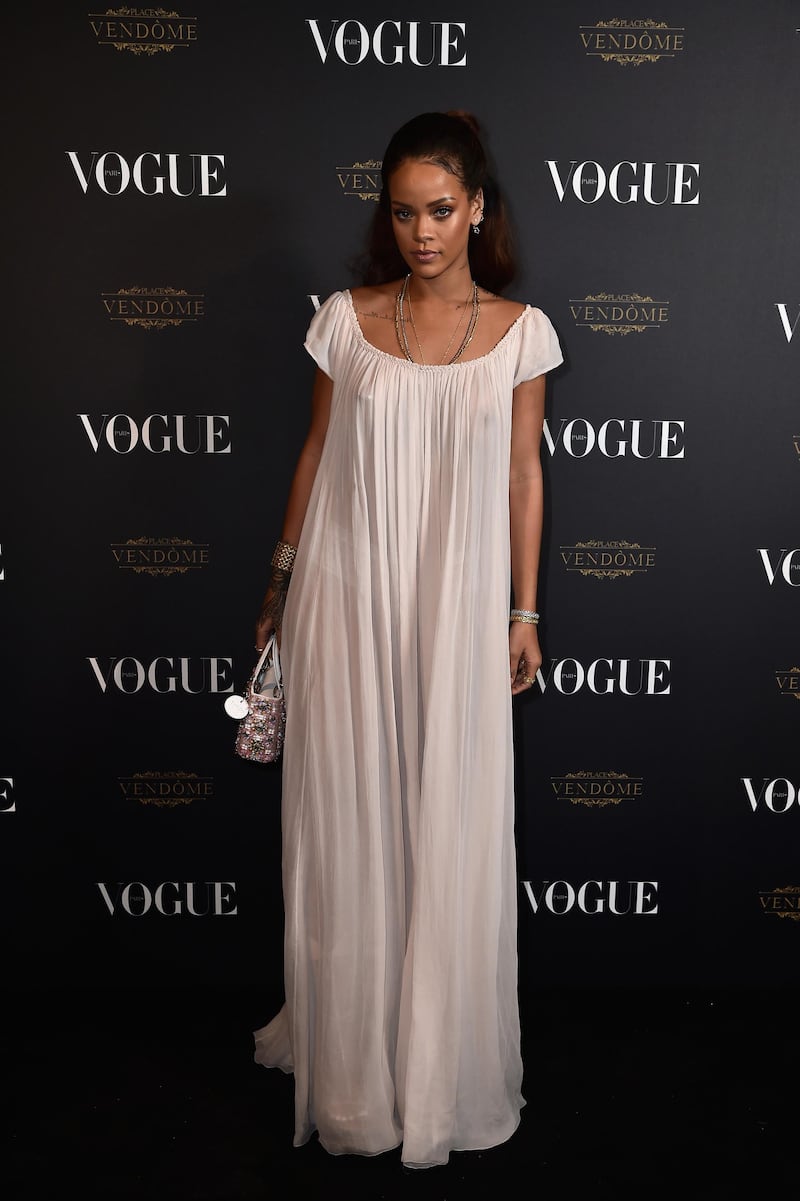 PARIS, FRANCE - OCTOBER 03:  Rihanna attends the Vogue 95th Anniversary Party on October 3, 2015 in Paris, France.  (Photo by Pascal Le Segretain/Getty Images for Vogue)