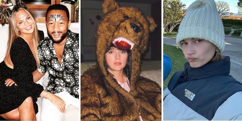 Chrissy Teigen and John Legend, Taylor Swift and Hailey Bieber all shared photos from their low-key New Year's Eve celebrations. Instagram