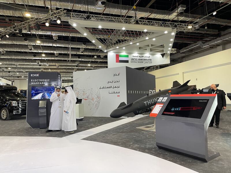 The UAE national pavilion at the Egypt Defence Expo. Mahmoud Nasr / The National