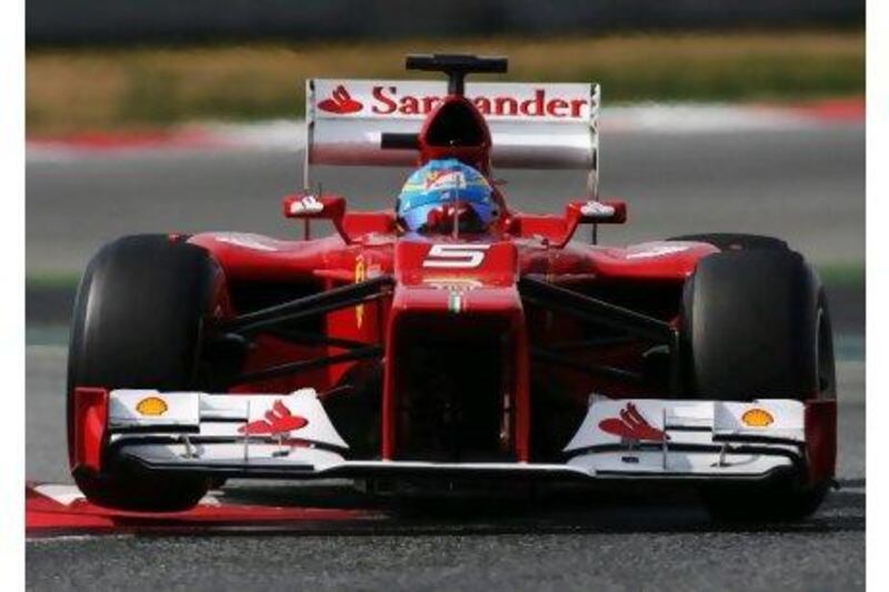 Fernando Alonso drives Ferrari’s new car, the F2012.