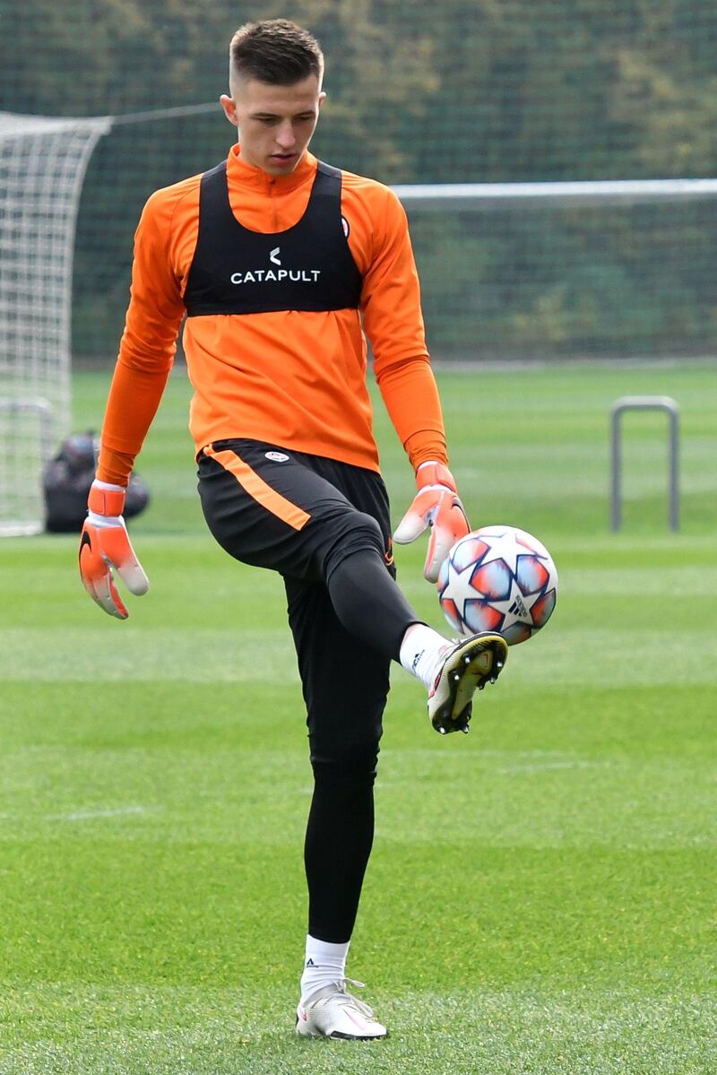 Shakhtar Donetsk's Ukrainian goalkeeper Anatolii Trubin. AFP