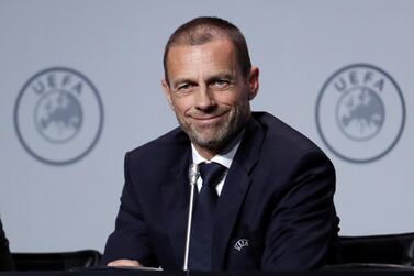 FILE PHOTO: Soccer Football - UEFA Congress - Beurs van Berlage Conference Centre, Amsterdam, Netherlands - March 3, 2020 UEFA President Aleksander Ceferin during a press conference REUTERS/Yves Herman/File Photo