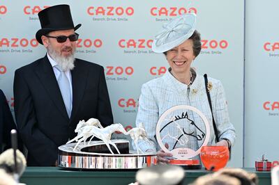 Cazoo CEO Alex Chesterman with Britain's Princess Anne at the Epsom Derby Festival horse racing meeting this weekend. AFP