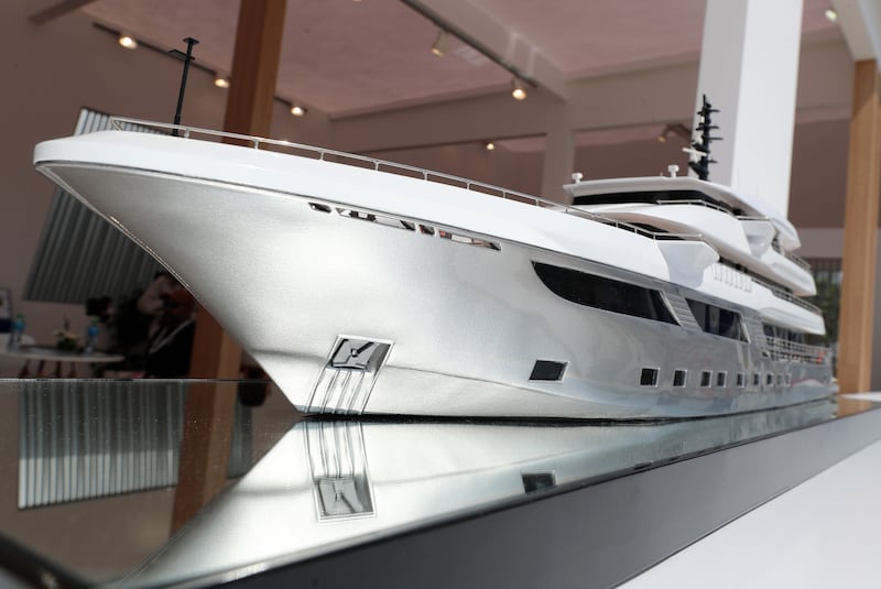 A model of a Gulf Craft vessel at Dubai International Boat Show
