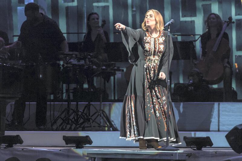 GLASTONBURY, ENGLAND - JUNE 25:  Adele performs on The Pyramid Stage on day 2 of the Glastonbury Festival at Worthy Farm, Pilton on June 25, 2016 in Glastonbury, England. Now its 46th year the festival is one largest music festivals in the world and this year features headline acts Muse, Adele and Coldplay. The Festival, which Michael Eavis started in 1970 when several hundred hippies paid just Ã‚Â£1, now attracts more than 175,000 people.  (Photo by Ian Gavan/Getty Images)