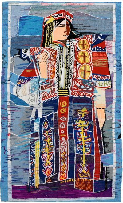 Safia Farhat . La Mariee, 1963  Tapestry, 172 x 100 cm.  Image courtesy of Barjeel Art Foundation, Sharjah.