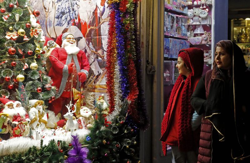 A shop selling Christmas decorations in Iran capital Tehran. AFP