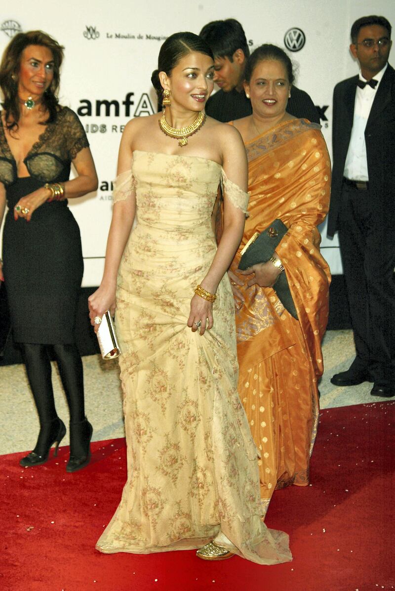 CANNES, FRANCE - MAY 22:  Model/Actress Aishwarya Rai attends amfAR's "Cinema Against AIDS" benefit during the 56th International Cannes Film Festival 2003 on May 22, 2003 in Cannes, France. The event is presented by Miramax Films to benefit the American Foundation for AIDS Research.  (Photo by Scott Gries/Getty Images)