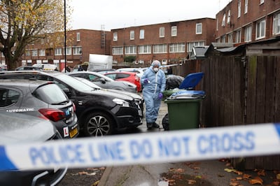 A forensic officer at the scene of a stabbing in London. Getty Images