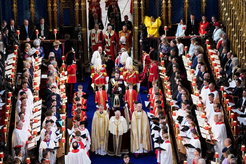 King Charles enters Westminster Abbey. Getty