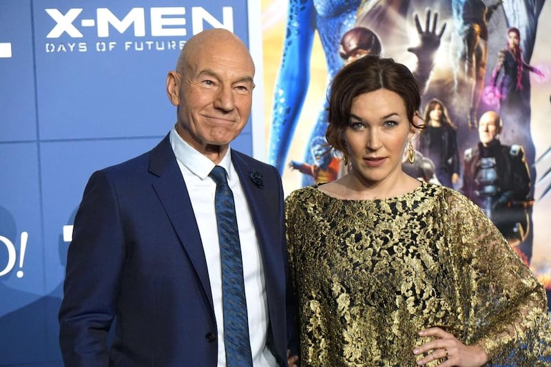 Actor Patrick Stewart and Sophie Alexandra Stewart attend the world premiere at Jacob Javits Center on May 10, 2014 in New York City.   Mike Coppola / Getty Images / AFP