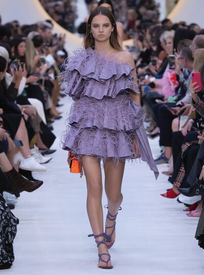 Frills were seen on the Valentino ss20 runway